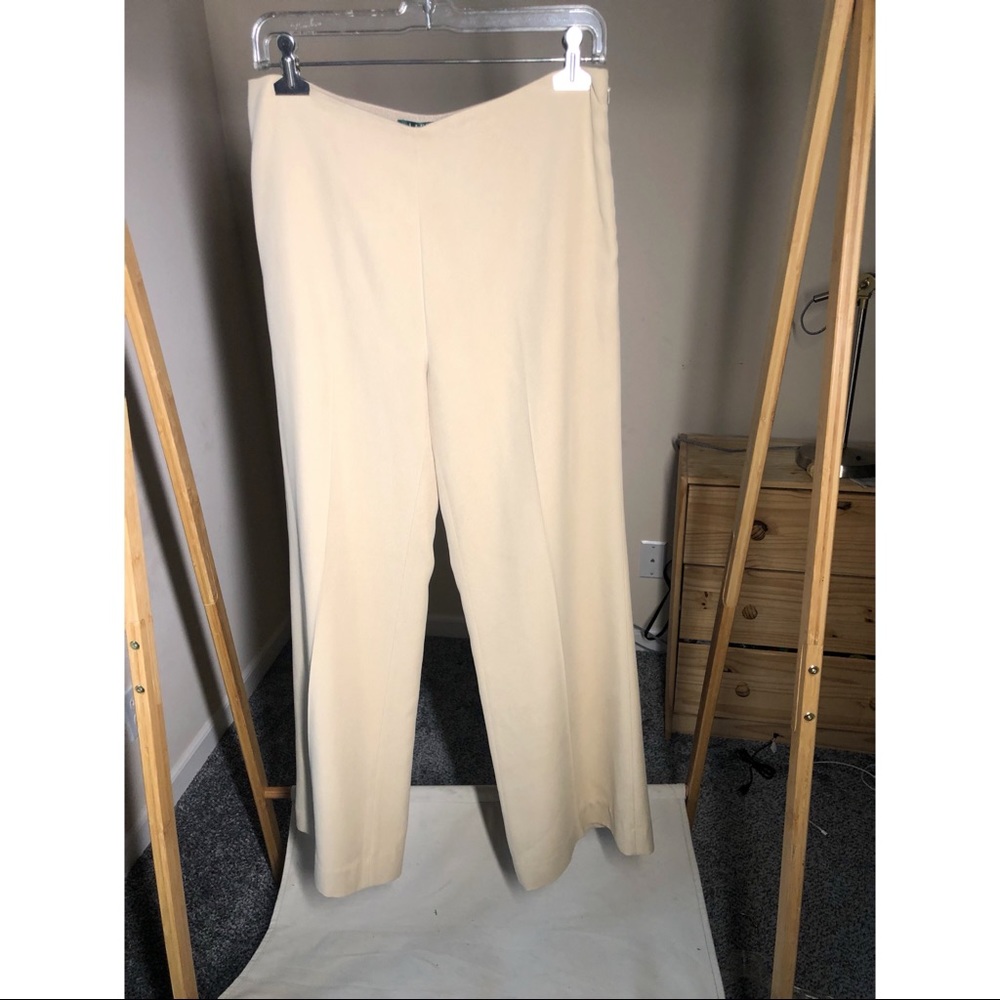 Ralph Lauren 100% silk high waisted wide leg pants